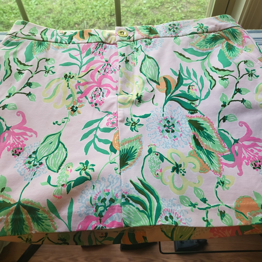 Lilly Pulitzer Pink and Green Floral Skirt